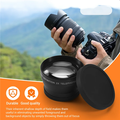 CABE-52Mm 2X Magnification Telephoto Lens For Nikon AF-S 18-55Mm 55-200Mm Lens Camera