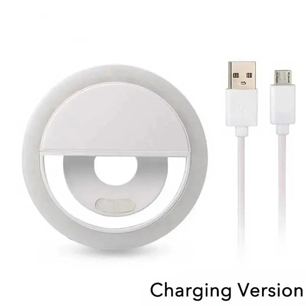 USB Charge Led Selfie Ring Light Mobile Phone Lens Lamp Adjustable Live Brightness Portable Rechargeable Selfie Fill Ring Light