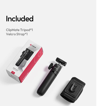 Ulanzi MT66 ClipMate Tripod With Action Connector 3-in-1 Backpack Clip Selfie Stick Tripod For DJI Action 5 Pro/4/3 Vlog Travel