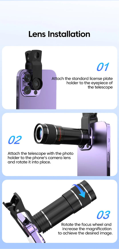 20x Telephoto Phone lens Camera Universal Zoom Iens Highdefinition External Effect Photography Large light Transmission