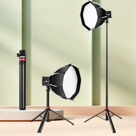 V-200 Light Stand Tripod Stand For Phone Clip Action Camera Handheld COB Light Portable Aluminum Alloy 2M Light Stand
