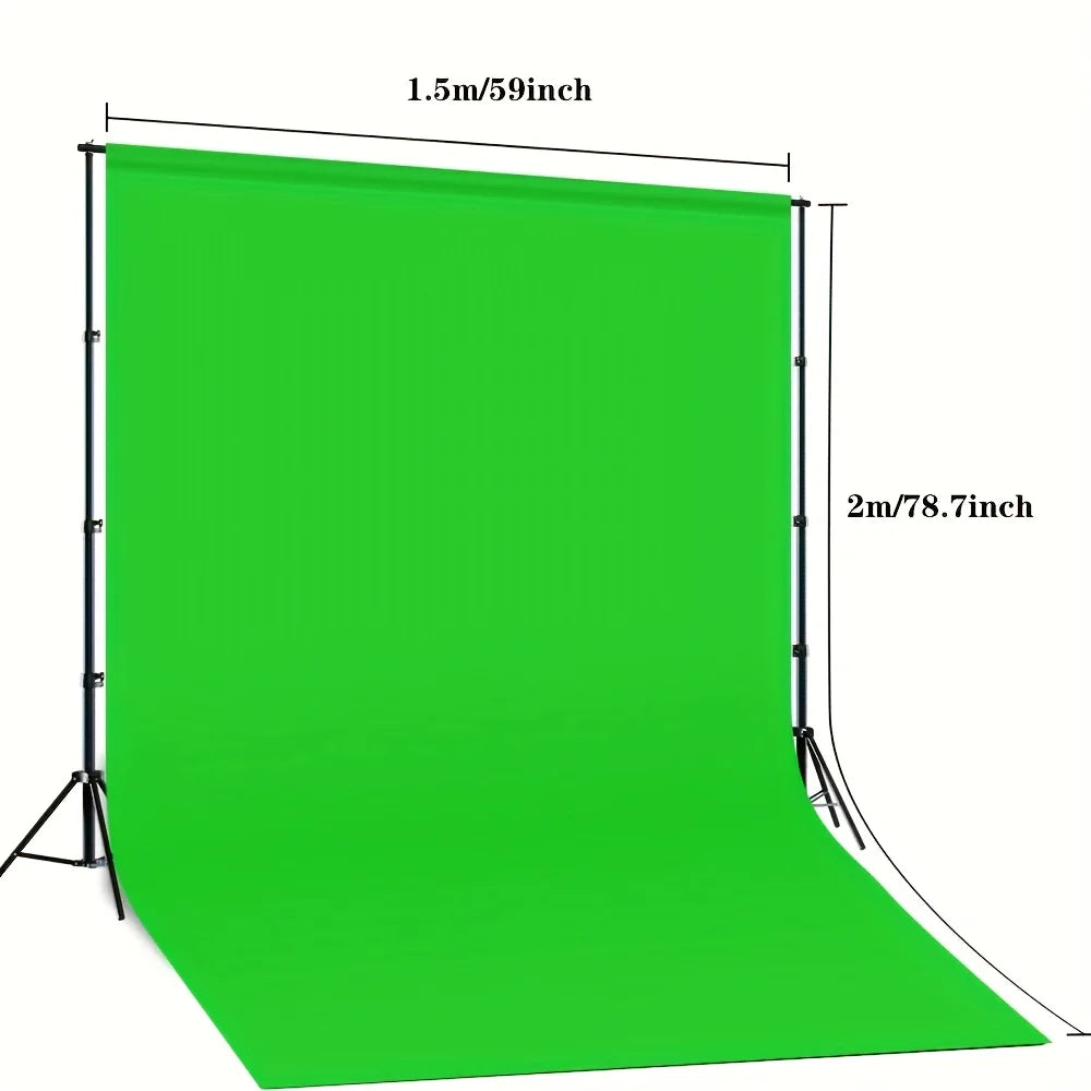 5X 6.5 FTGreen Screen Backdrop for Photography, GreenScreen Background Sheet for Zoom Meeting, Cloth Fabric Curtain