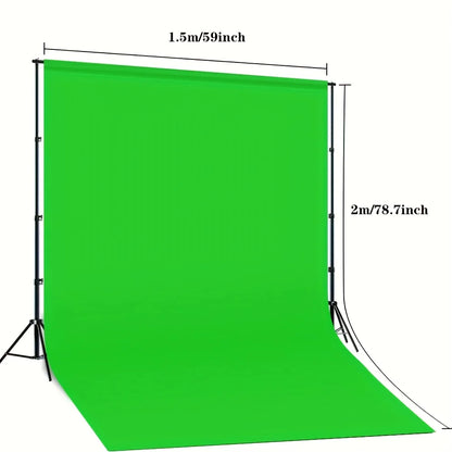 5X 6.5 FTGreen Screen Backdrop for Photography, GreenScreen Background Sheet for Zoom Meeting, Cloth Fabric Curtain