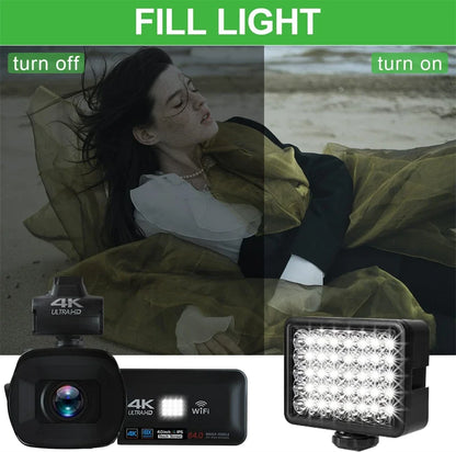 4K HD Video Cameras for Photography 64MP WiFi Livestream Webcam Camcorder 18X Digital Zoom Vlog Recording Camera for YouTube