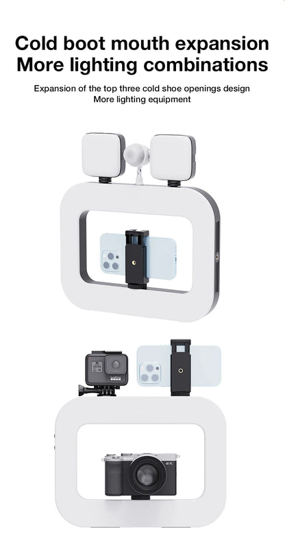 Handheld Ring LED Rechargeable Fill light Portable Mobile Phone Live Broadcast Photography Desktop Rabbit Cage Selfie Light