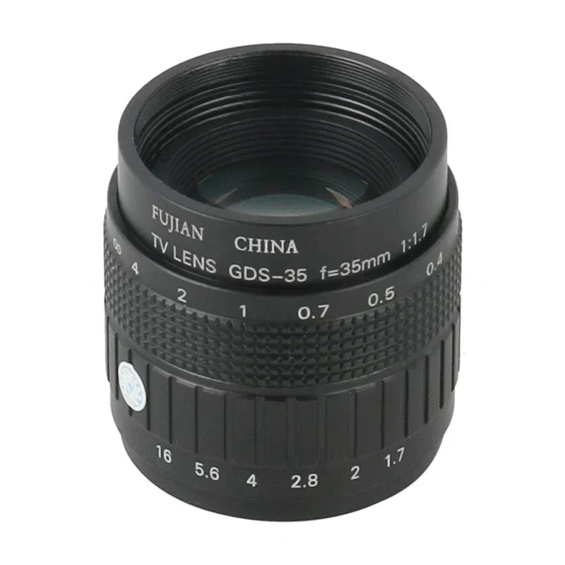 Wide Field High Working Distance 35mm Fixed Focus CCTV CS C Mount Lens Manual Zoom Industria Lens For Digtal Microscope Camera