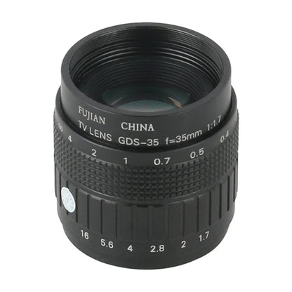 Wide Field High Working Distance 35mm Fixed Focus CCTV CS C Mount Lens Manual Zoom Industria Lens For Digtal Microscope Camera