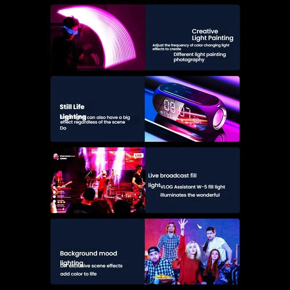 Live streaming Handheld Ring Fill Light Rechargeable 4000mAh Adjustable Brightness RGB Lights Phone Camera Portable Selfie Light