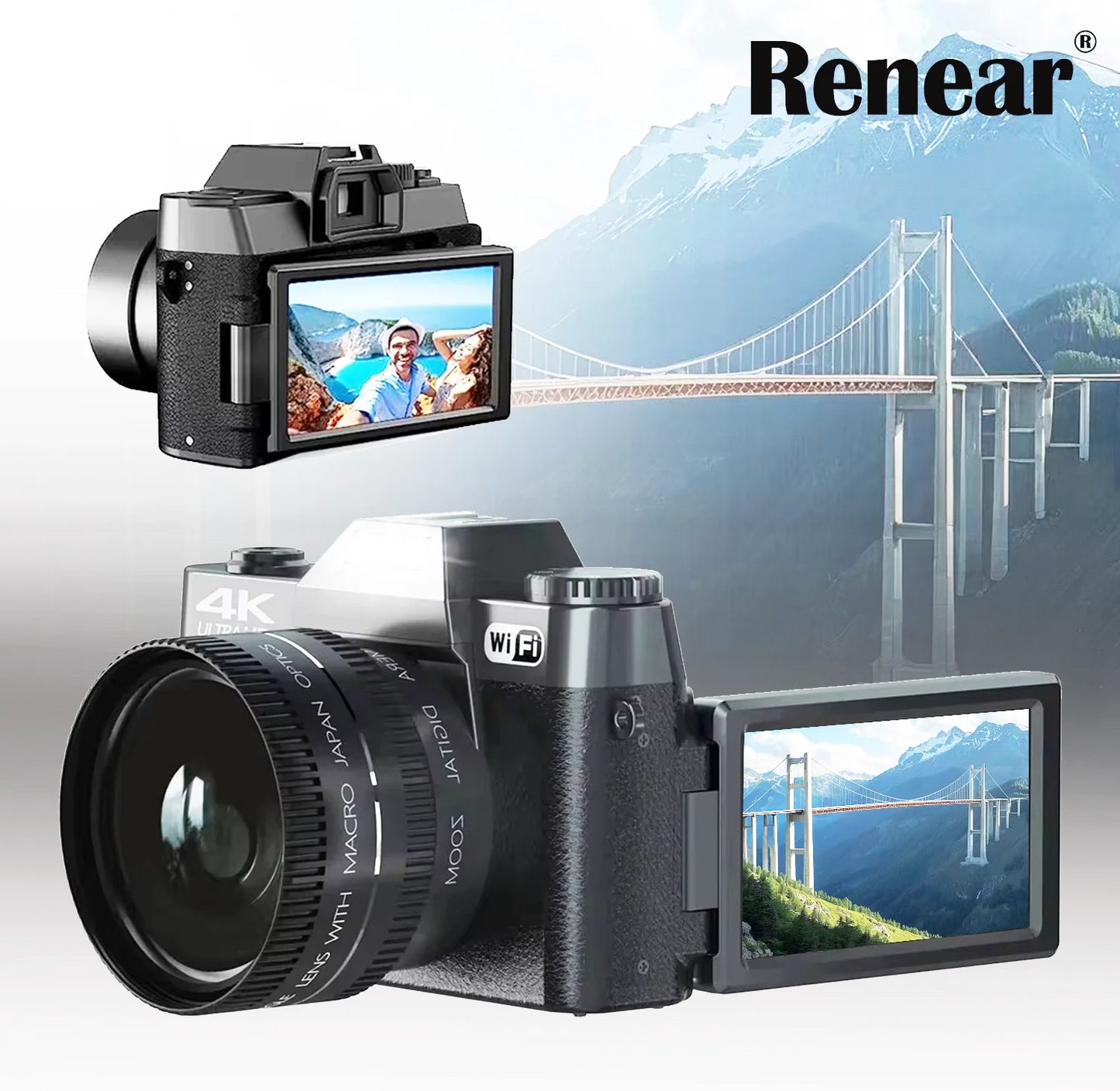 4K Compact Digital Photography Camera 16X 48MP Electronic Image Stabilization vlog Tiktok Ins Youtube Camcorder 3" Flip Screen