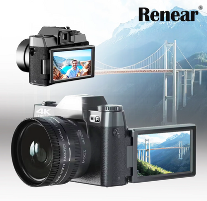 4K Compact Digital Photography Camera 16X 48MP Electronic Image Stabilization vlog Tiktok Ins Youtube Camcorder 3" Flip Screen