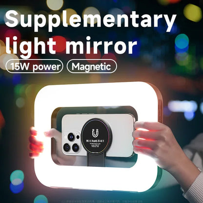 RGB Magnetic Handheld Ring Fill Light - Rechargeable for Phone Live Streaming, Photography, Desktop & Camera Cage Selfie Lightin