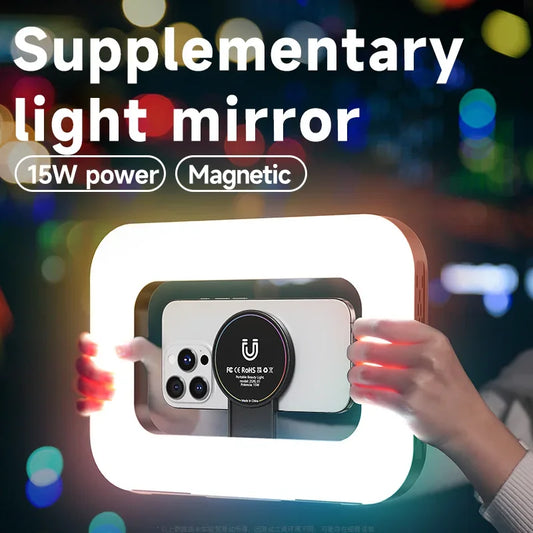 RGB Magnetic Handheld Ring Fill Light - Rechargeable for Phone Live Streaming, Photography, Desktop & Camera Cage Selfie Lightin