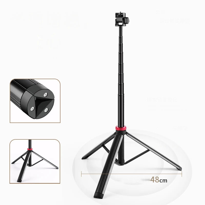V-200 Light Stand Tripod Stand For Phone Clip Action Camera Handheld COB Light Portable Aluminum Alloy 2M Light Stand