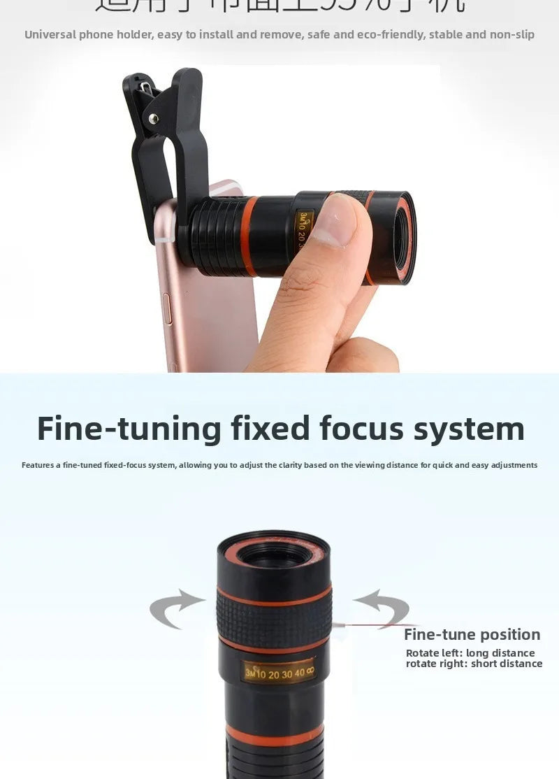 Telephoto Phone Lens Camera Universal Zoom Iens Highdefinition Focusing Effect Photography Large Light Transmission High Colour