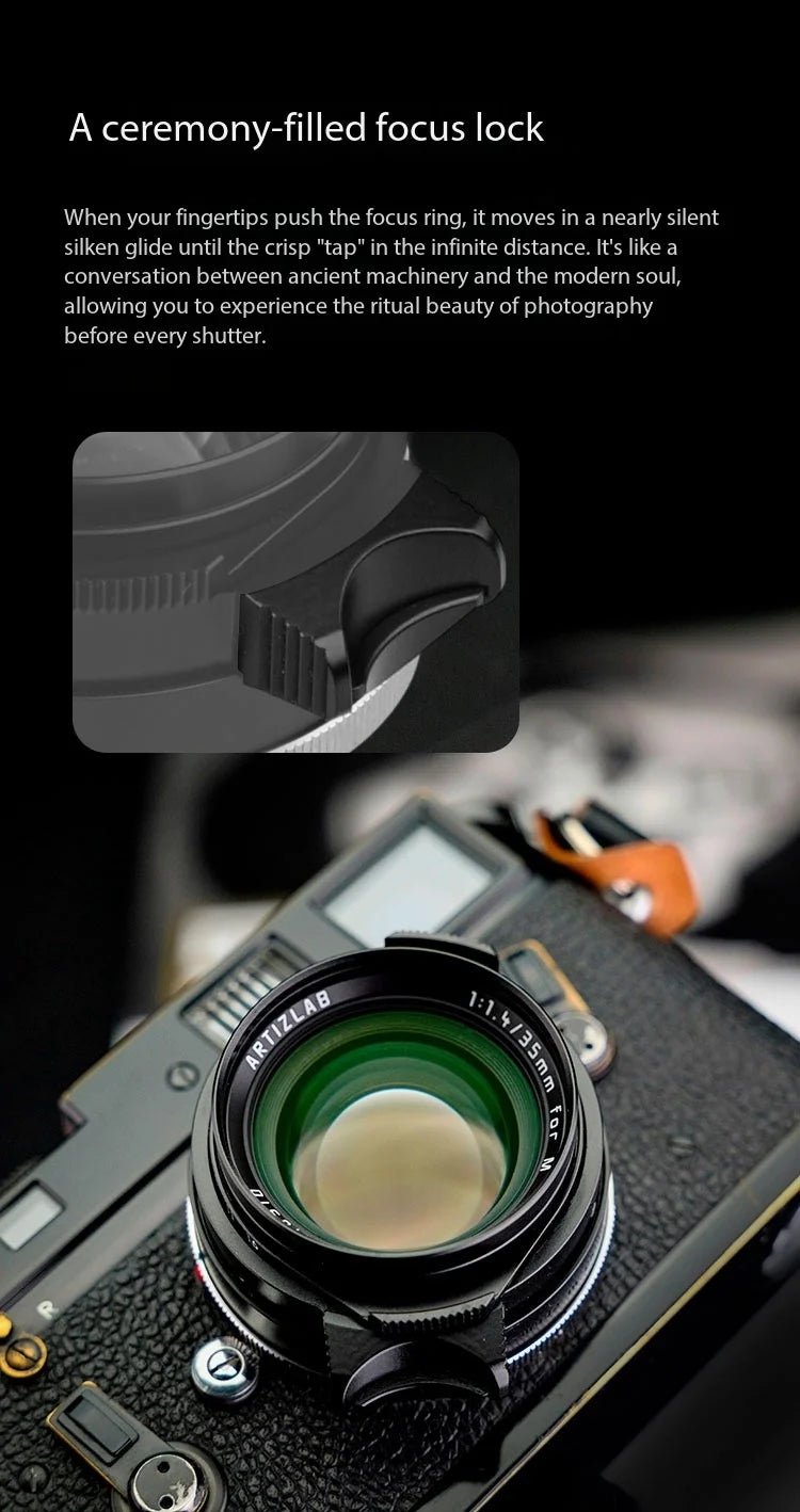Artizlab 35mm F1.4 Full Frame Camera Lens For Leica M Mount For Leica M240 M3 M6 M7 M8 M9 M9p M10