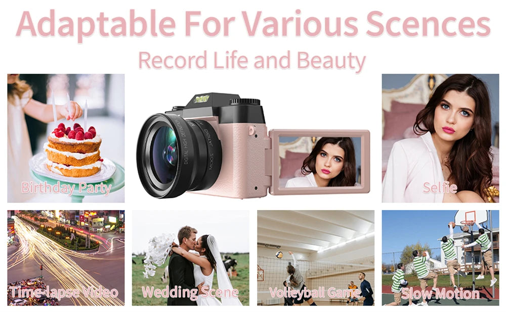 4K Digital Camera for Photography 48MP WiFi Auto Focus Livestream Video Camera 16X Digital Zoom YouTube Vlog Camera Flip Screen
