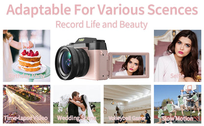 4K Digital Camera for Photography 48MP WiFi Auto Focus Livestream Video Camera 16X Digital Zoom YouTube Vlog Camera Flip Screen
