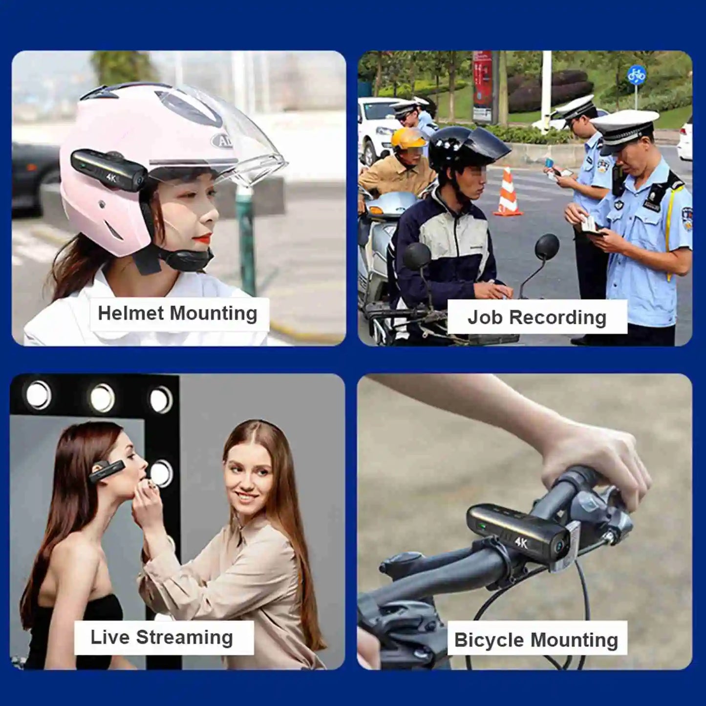 video camera wearable wearable video camera 4k Head Mounted Camera 4K 30FPS Anti Shake and 120° Wide Angle Lens Video Camera