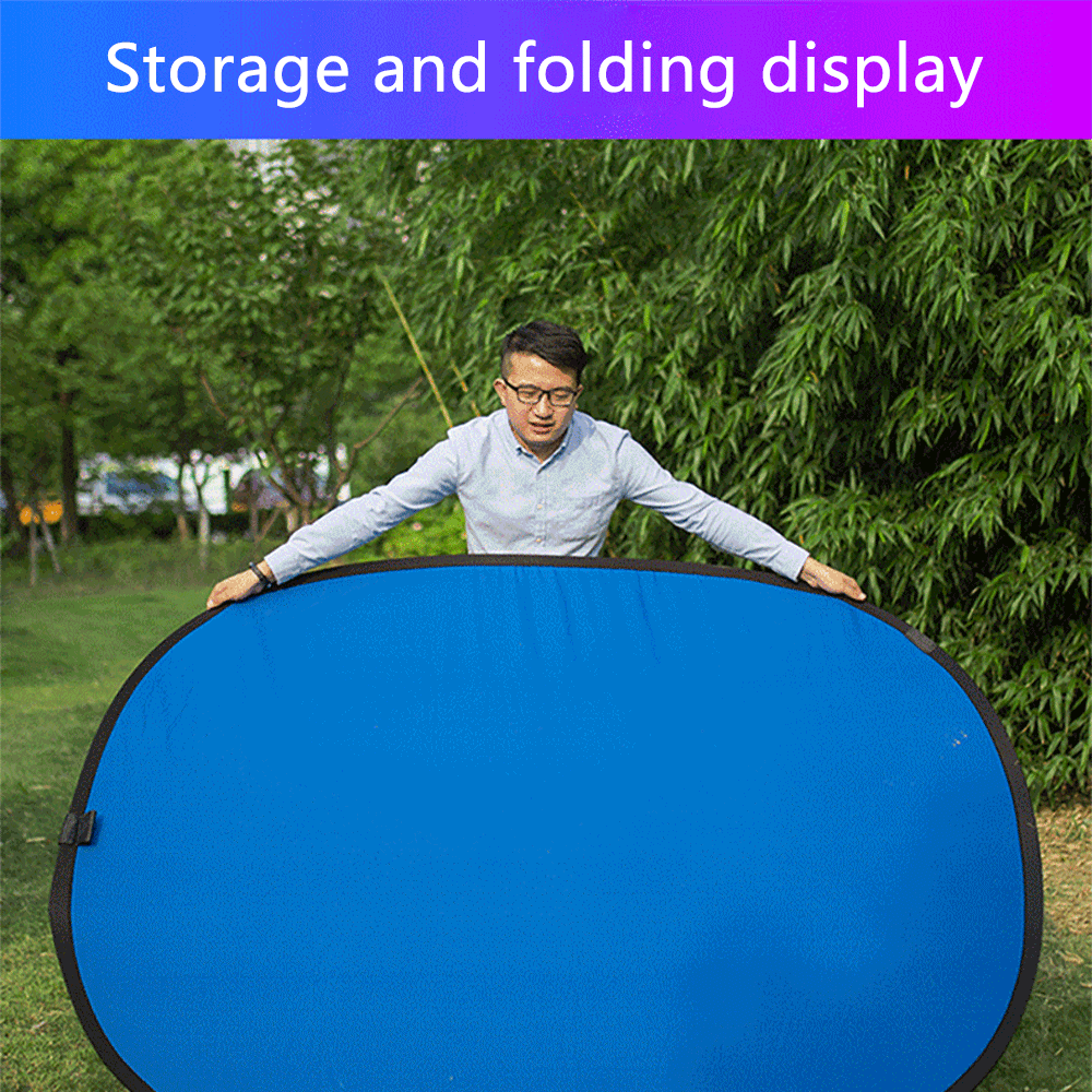 1.5x2M Green Blue Screen Live Streaming Foldable Photography Studio Backdrop Double Sided Background Artistic Graduation Photo