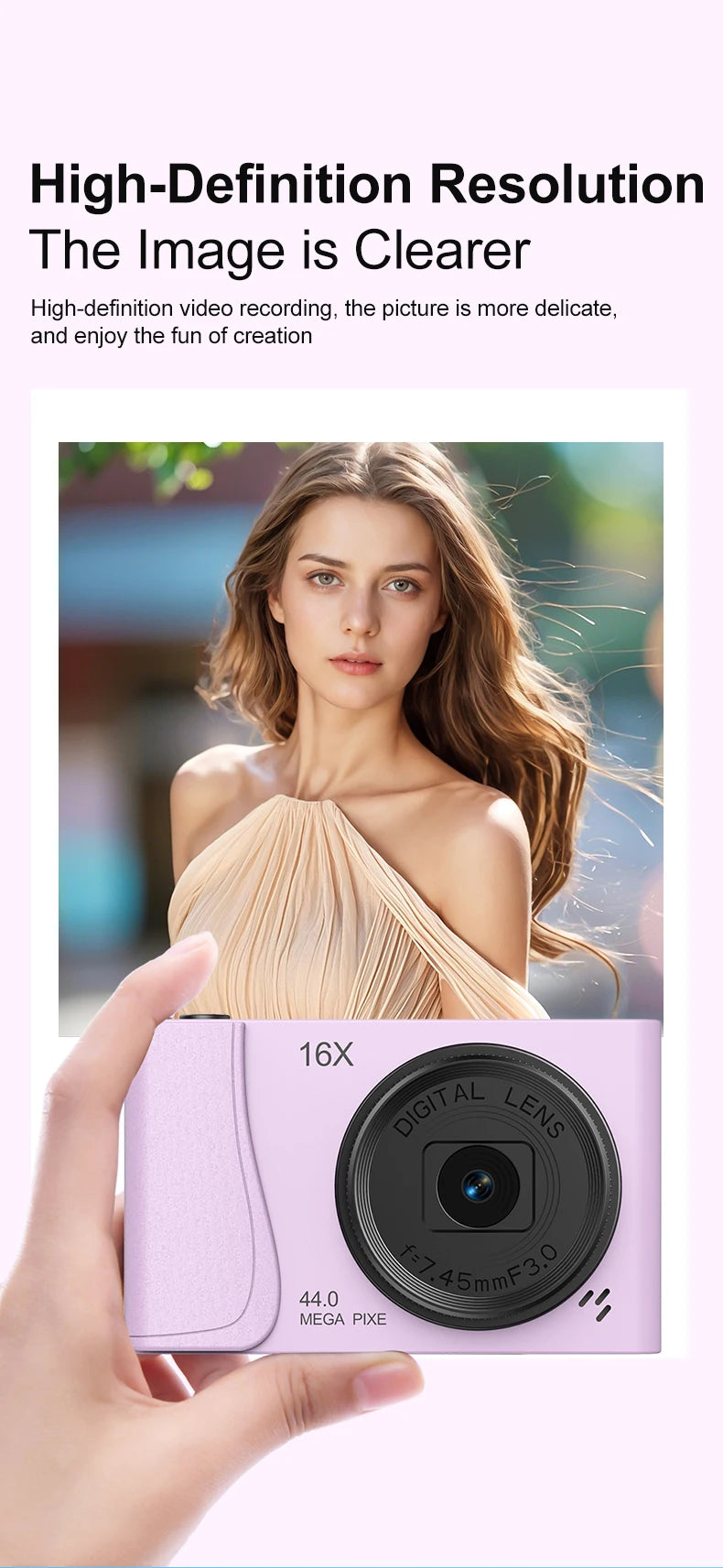 Retro CCD 24 Million Pixels Camcorder 4K Digital Camera 16x Zoom Compact Cameras Auto Focus for Adult Beginners Kids Photograph