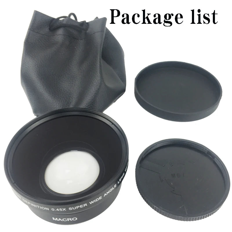Camera Filters 62mm 0.45X Wide Angle Lens With Macro Converter 0.45X Adapter Resolution Deluxe Digital Lenses for DSLR Camera