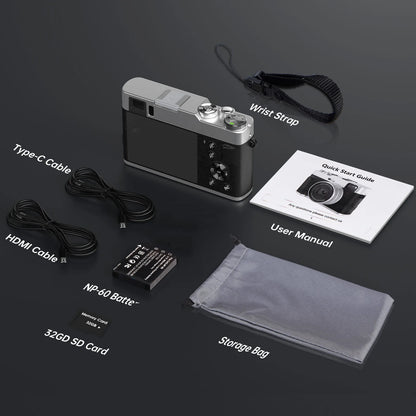 9PC 4K Digital Camera, 48MP Vlog , 16X Zoom, Auto Focus, 2.8'' Screen Photography Travel Selfie Household Professional Camera.