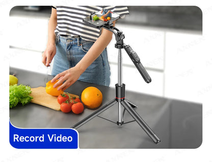 F16 Selfie Stick Tripod with 1708mm Long 8-Section Pole, Bluetooth Remote, 360° Rotation, 1/4 Interface, for Phone Camera Vlog