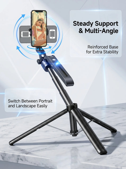 360° AI Face Tracking Gimbal Stabilizer Anti-Shake Telescopic Selfie Stick Tripod Phone Holder Smartphone Vlog Live Photography