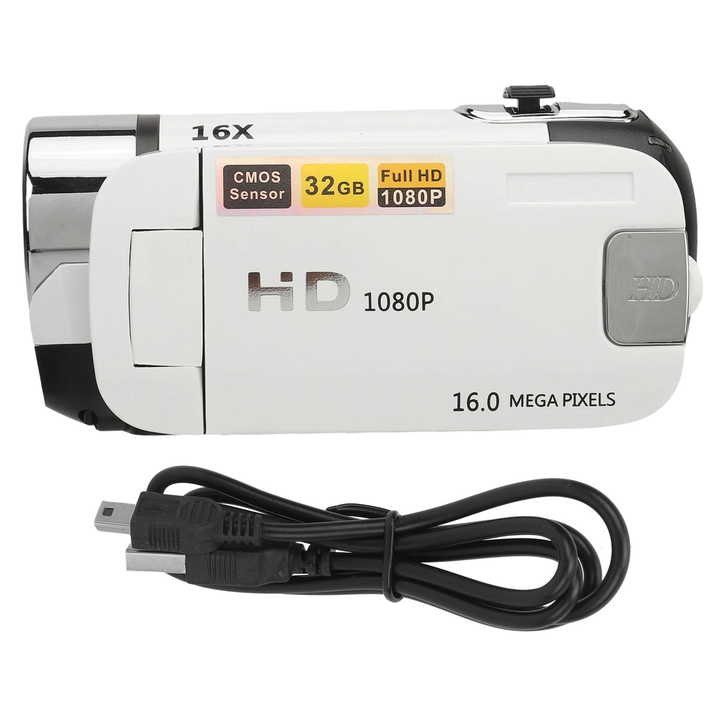 D90 1080P 16MP Digital Camera 2.4 Inch Rotatable Screen Camcorder 16X Zoom HD Video Recorder with Fill Light HD Video Camcorder