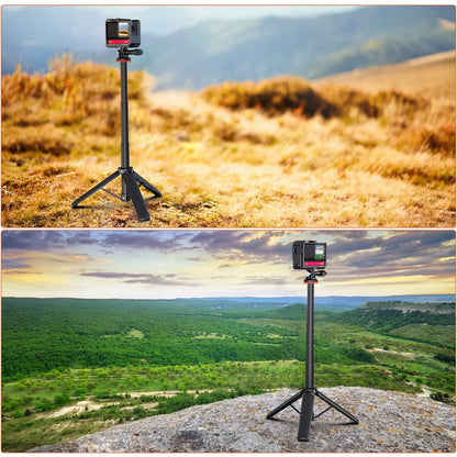 VRIG TP-08 TP-06 Tripod Stand Selfie Stick Aluminum Alloy with 1/4 Inch Screw Cold Shoe Mount 360° Rotatable 1.5kg Load Capacity