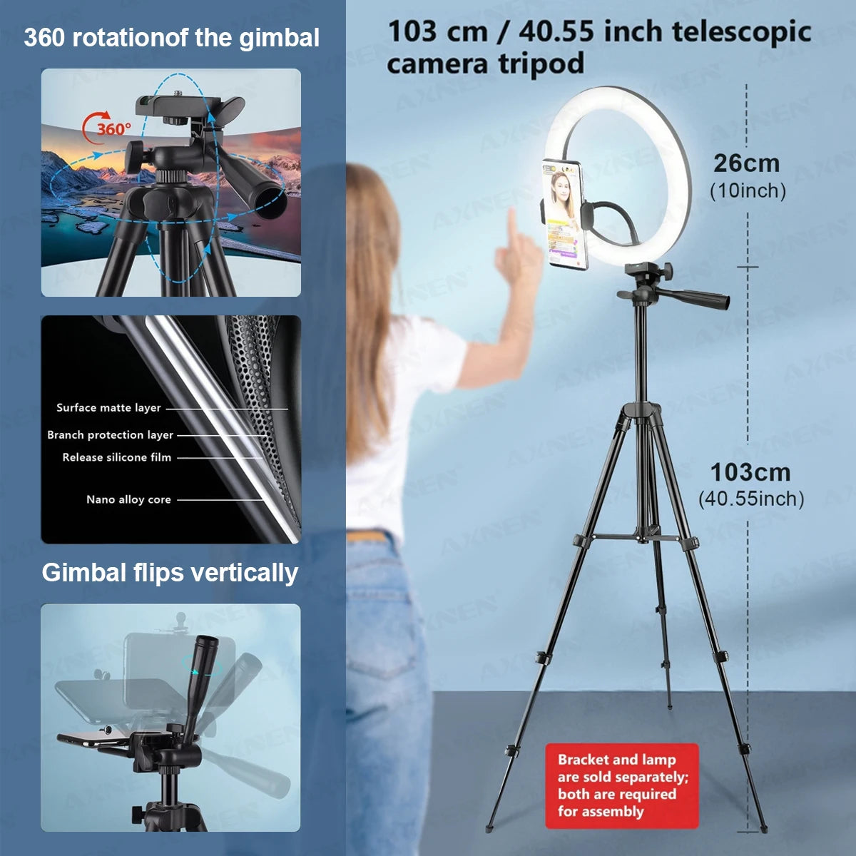 LED Ring Light Photography Light With Tripod Selfie Lamp For Phone Stand Holder Phone Lamp Ringlight For Studio Camera Lighting