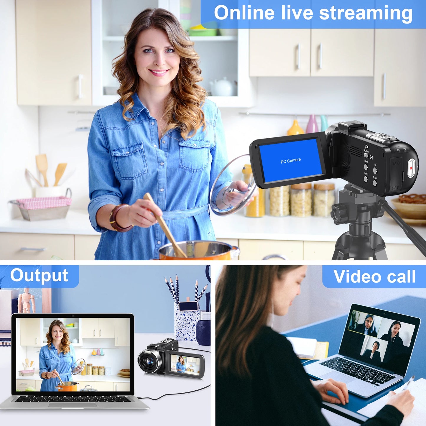 4K Digital Video 18X Digital Zoom 42MP 2 in1 Photo Video Camcorder 3.0 inch Rotatable Screen High Definition Camera DV Cameras