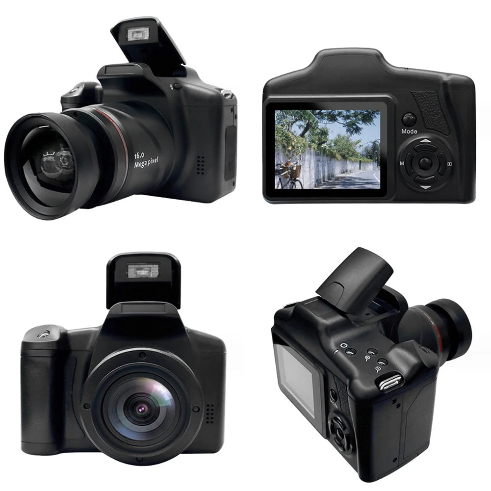 Professional Photography Camera 16MP SLR Digital Camcorder 16X Digital Zoom Video Recorder 2.4 Inch LCD Screen Vlogging Camera