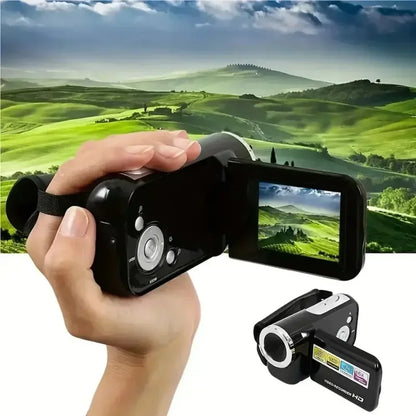 Mini Video DV Camcorder, 16MP 2 Inch LCD Digital Camera with LED Flash, Handheld Portable Home Outdoor Video Recorder Gift