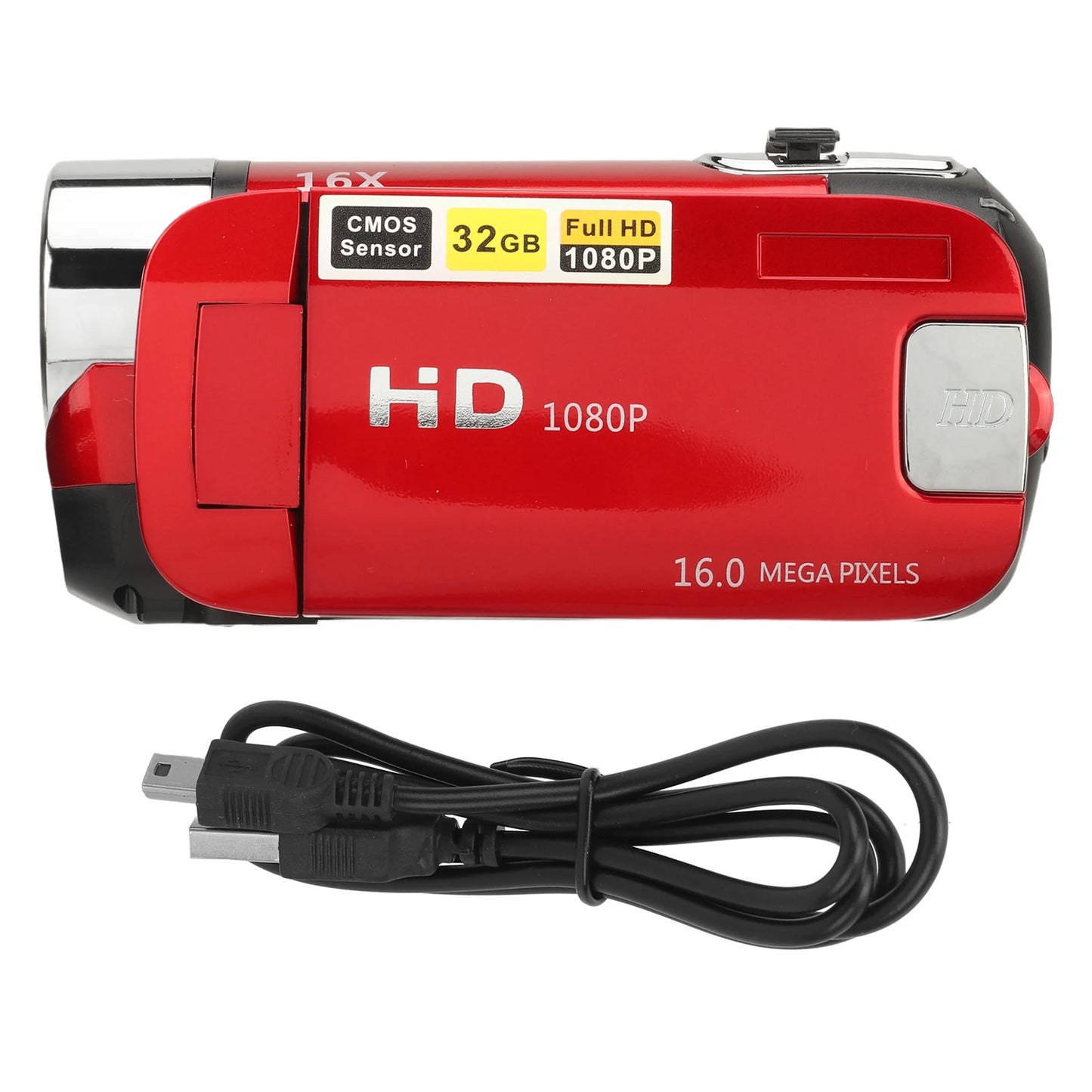 D90 1080P 16MP Digital Camera 2.4 Inch Rotatable Screen Camcorder 16X Zoom HD Video Recorder with Fill Light HD Video Camcorder