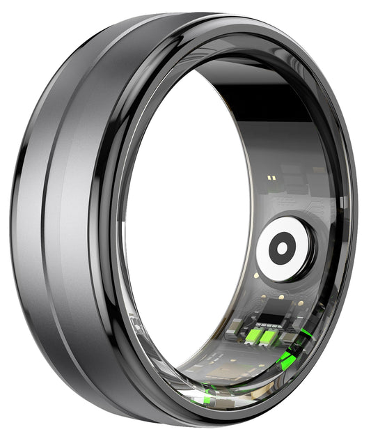 Smart Ring Health Rings with Heart Rate Monitor Calorie Counter Long Battery Life Casual Smart Rings for Men Women Compatible with iOS Android Phones Gold Ring