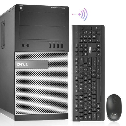Dell OptiPlex 7020 Tower Computers PC Refurbished Desktopi7 4790 16GB Ram 512GB SSD2TB HDDAC8260 Built-in WiFiDual Monitor SupportAltec Wireless Keyboard Mouse (Renewed)